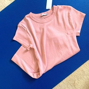 Women’s teeshirt in shimmer rose gold tone